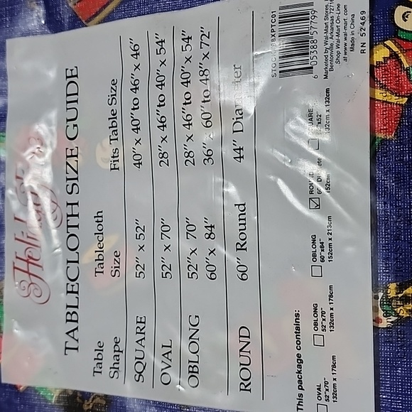 NEW IN PACKAGE  HOLIDAY  TIME  VINYL TABLECLOTH - Picture 6 of 6